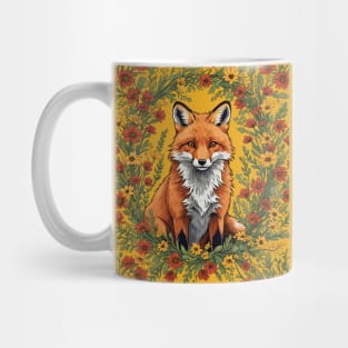 Mississippi Red Fox Surrounded By Tickseed Flowers Mug